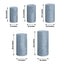 Set of 5 Dusty Blue Crushed Velvet Cylinder Pedestal Stand Covers, Premium Pillar Prop Covers