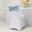 5 Pack Crushed Velvet Chair Bands Dusty Blue Wide Ruffle Style - Textured Chair Sashes for Stunning Event Decor - 8"x15"
