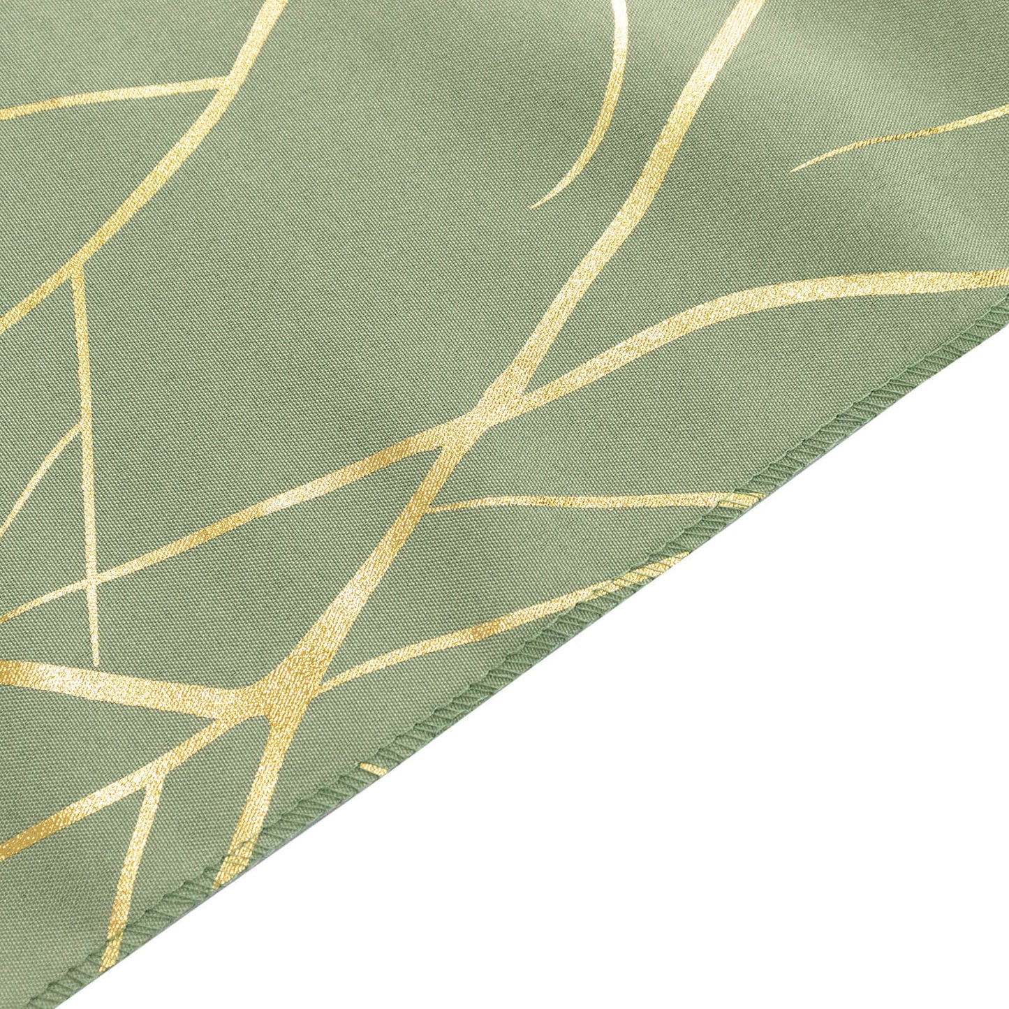 5 Pack Polyester 20"x20" Napkins Dusty Sage Green with Gold Foil Tree Branch Pattern - Modern Wrinkle Resistant Cloth Napkins for Weddings & Parties