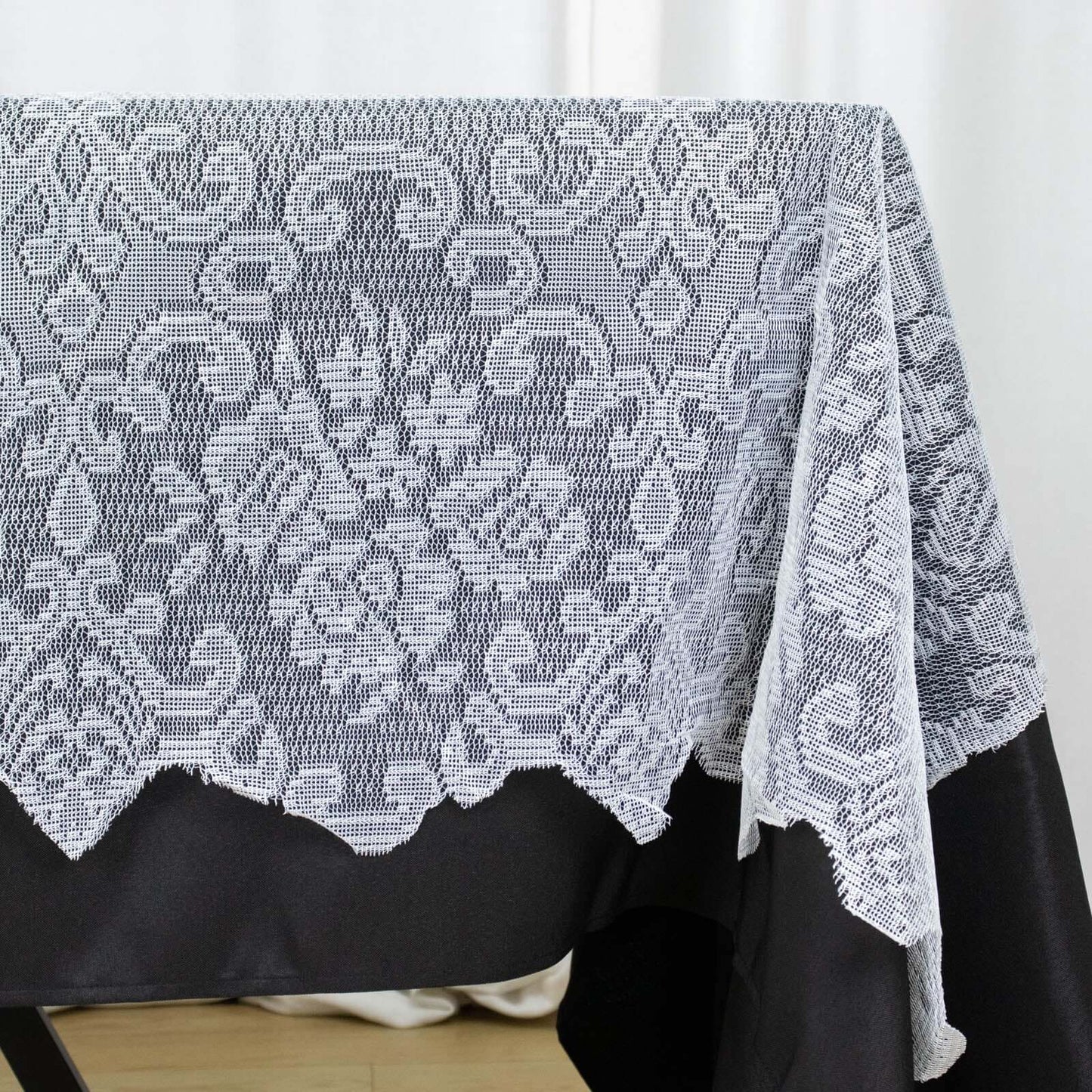 Lace 60"x108" Rectangular Oblong Tablecloth White - Premium Finish for Versatile Table Settings