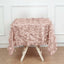 Taffeta 54"x54" Square Tablecloth Dusty Rose 3D Leaf Petal Table Cover