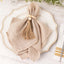 4 Pack Cream Wooden Napkin Rings with Woven Jute Beaded Tassel, Rustic Boho Chic Serviette Buckles