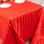 Satin Striped 90"x132" Rectangular Tablecloth Red - Seamless Silky Smooth Table Cover