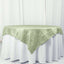 Taffeta 72"x72" Table Overlay Square Tablecloth Sage Green - Accordion Crinkle Table Cover