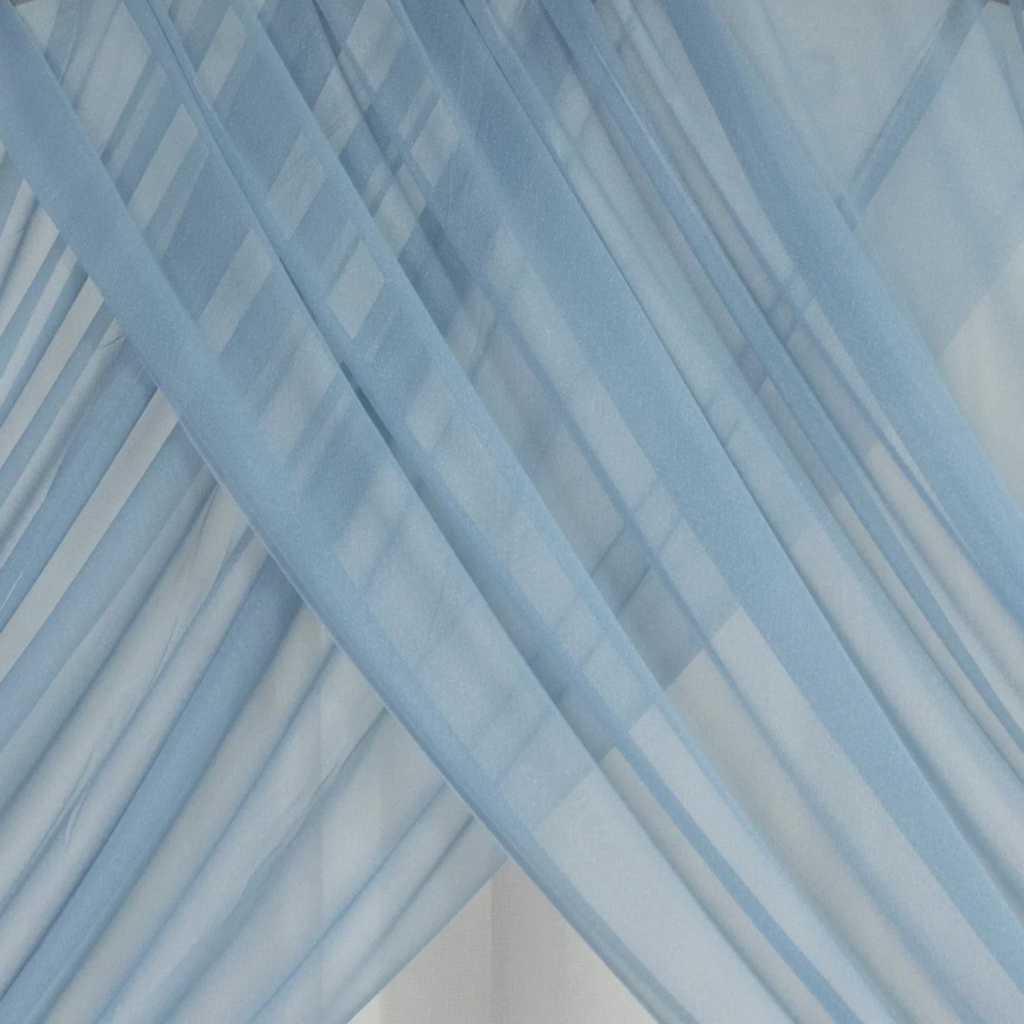 Dusty Blue Sheer Backdrop Drape â€“ 5ftx32ft Wedding Arch & Ceiling Decor Panel, Wrinkle Free with Soft Shimmer