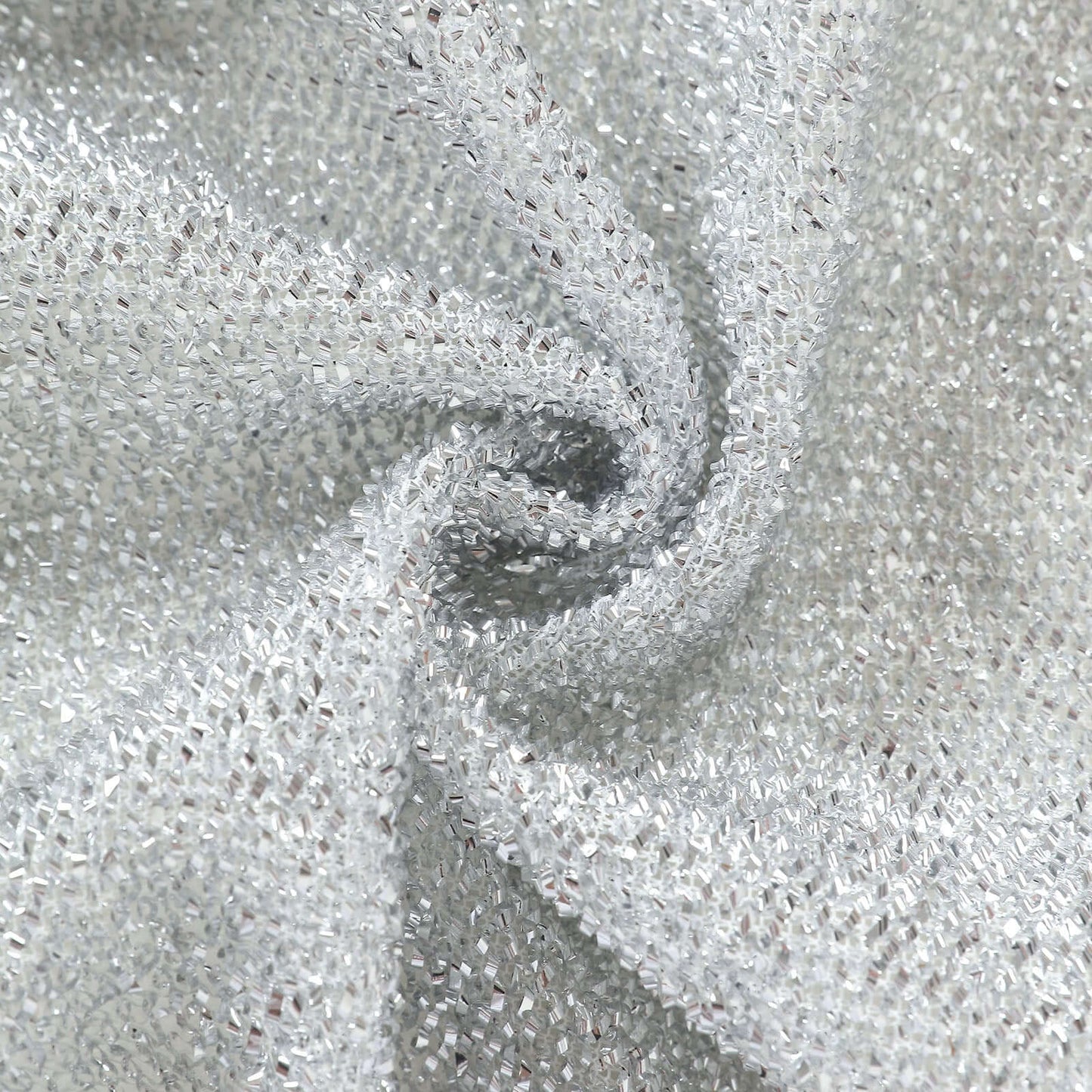 5ft Silver Shimmer Tinsel Spandex Chiara Backdrop Stand Cover For Fitted Round Top Wedding Arch