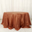Taffeta 132" Round Tablecloth Terracotta (Rust) - Seamless Accordion Crinkle Table Cover