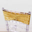 5 Pack Premium Crushed Velvet Chair Sashes Champagne Ruffle Style - Textured Chair Bands for Stunning Event Decor