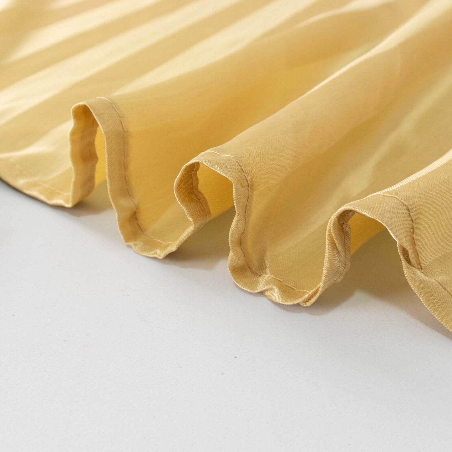 Satin 12"x108" Table Runner Champagne - Stripe Table Decor