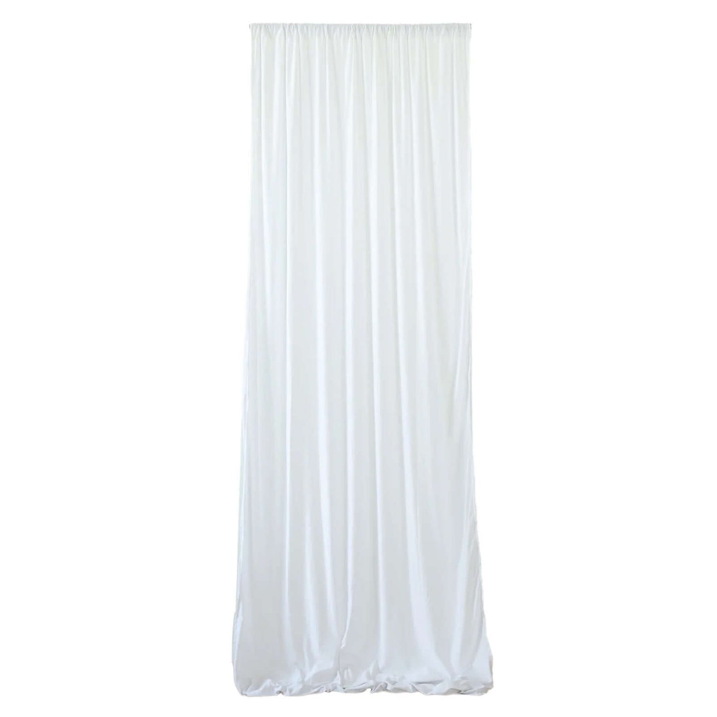 White Scuba Polyester Ceiling Drape Backdrop Curtain Panel, Commercial Grade Fire Retardant Wrinkle Free Draping Fabric With Rod Pockets - 5ftx20ft