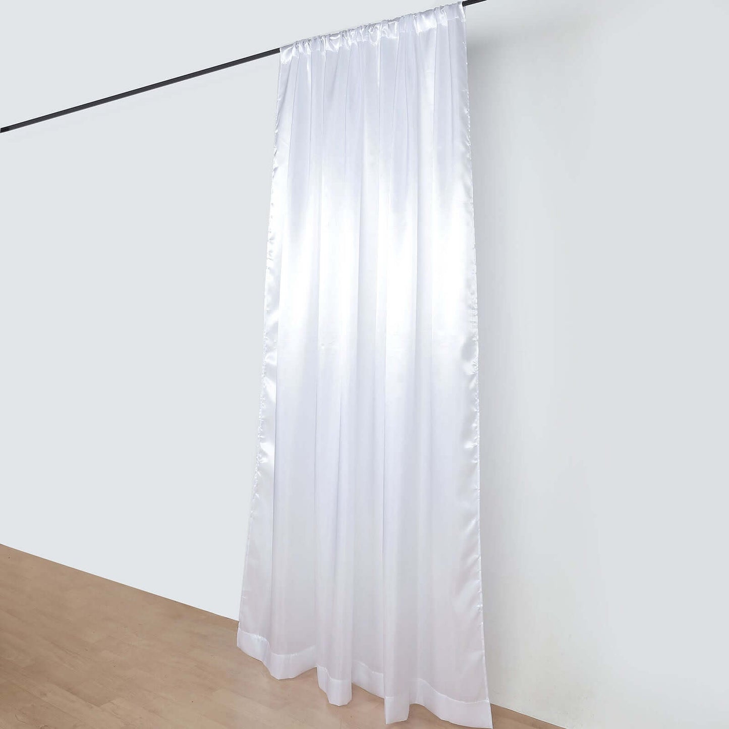 8ftx10ft White Satin Event Curtain Drapes, Backdrop Event Panel