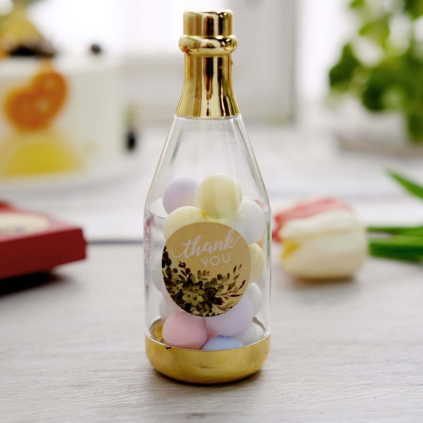 500Pcs 1.5" Thank You White Text With Natural Greenery Stickers Roll DÃ©cor Labels and Seals for DIY Envelope - Round