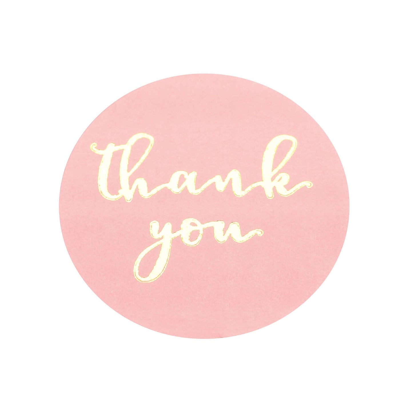 500Pcs 1" Thank You Gold Foil Text On Pink Stickers Roll DÃ©cor, Labels and Seals For DIY Envelope - Round