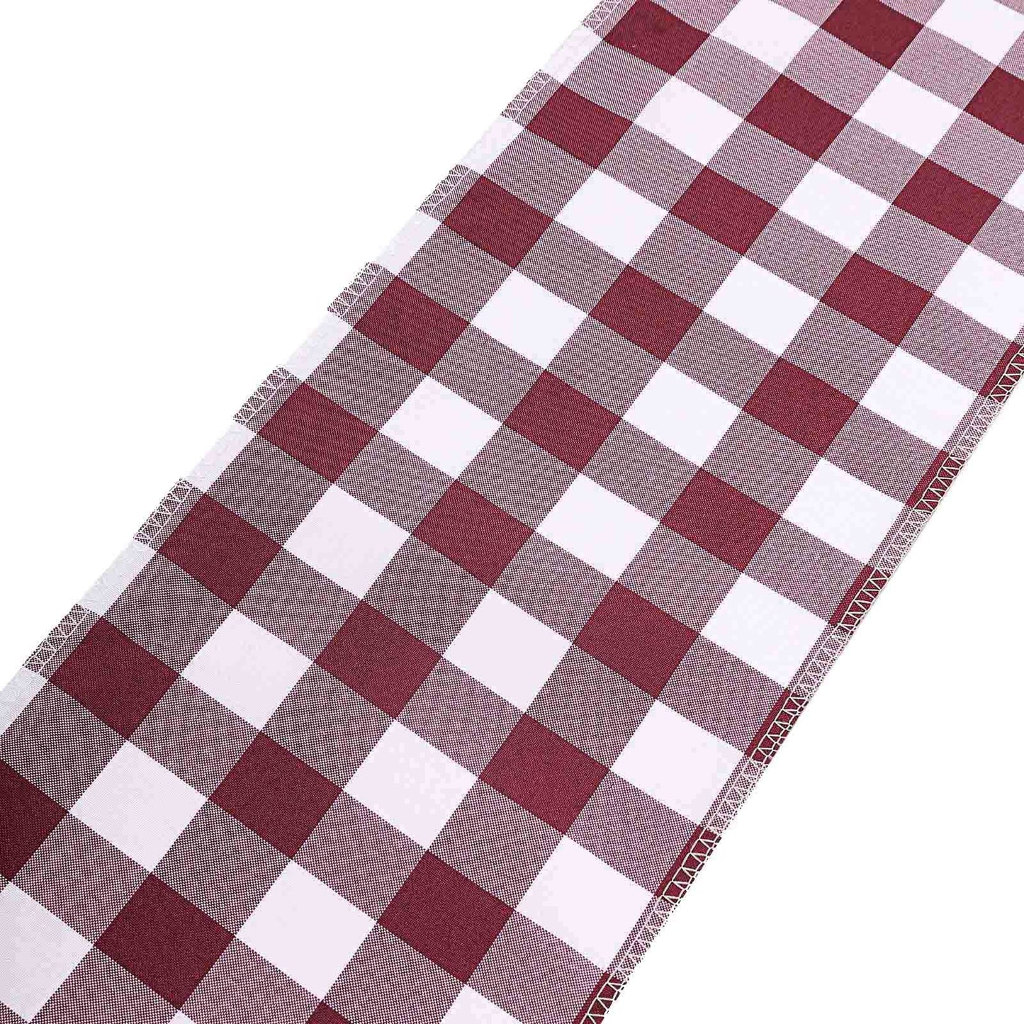 5 Pack Polyester Chair Sashes Burgundy/White Buffalo Plaid - Durable & Reusable Chair Bows 6"x108"