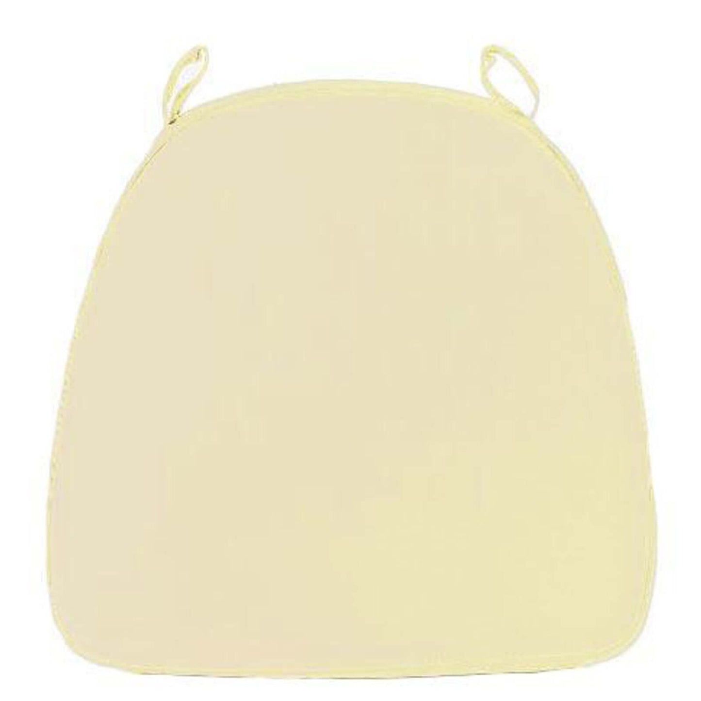 Chiavari Chair Cushion with 1.5" Thick Memory Foam and Ties Ivory - Stylish Removable Cover for Comfort