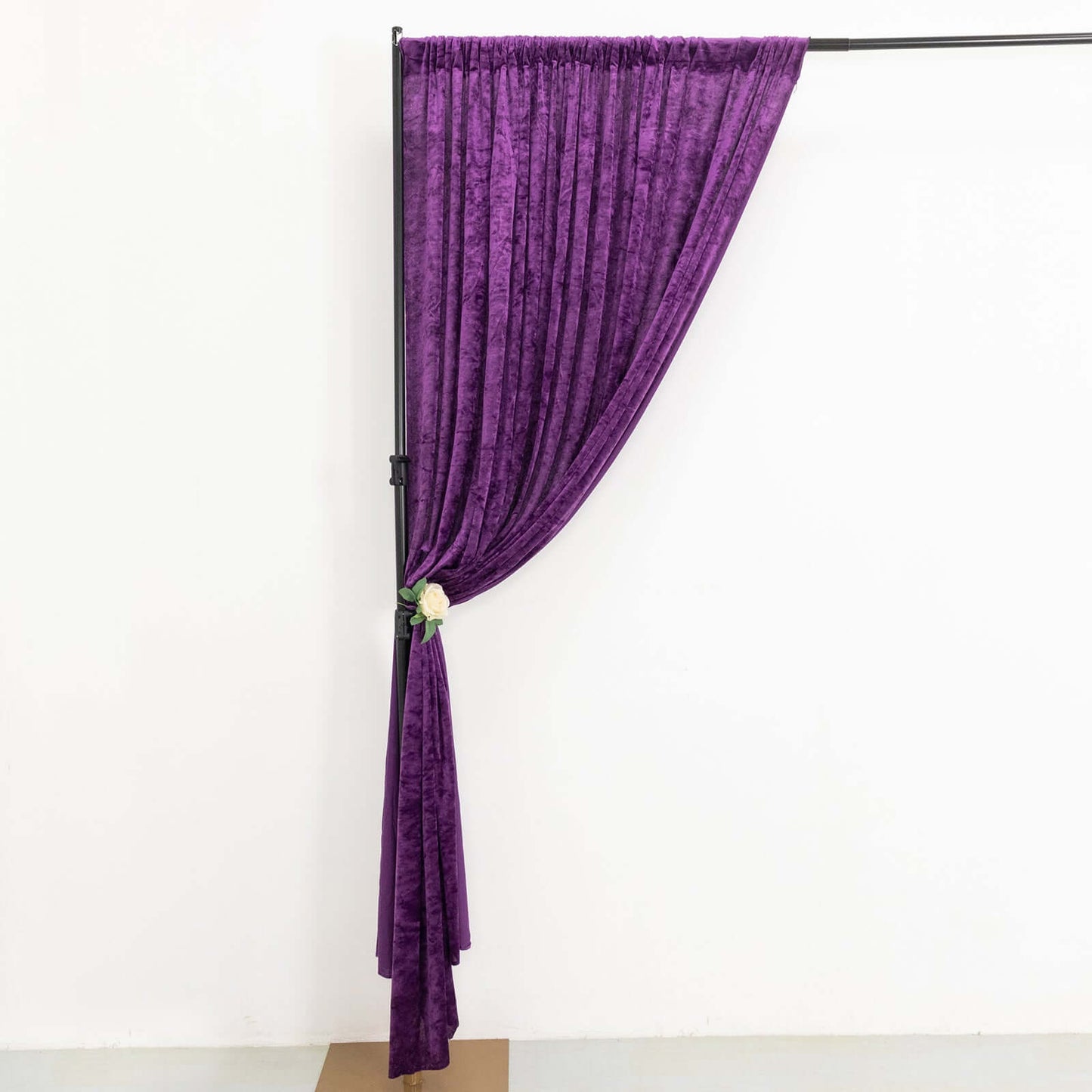 Purple Crushed Velvet Backdrop Curtain â€“ 8ft x 8ft Event Drape with Rod Pocket, Privacy Panel for Photo Booths & Events