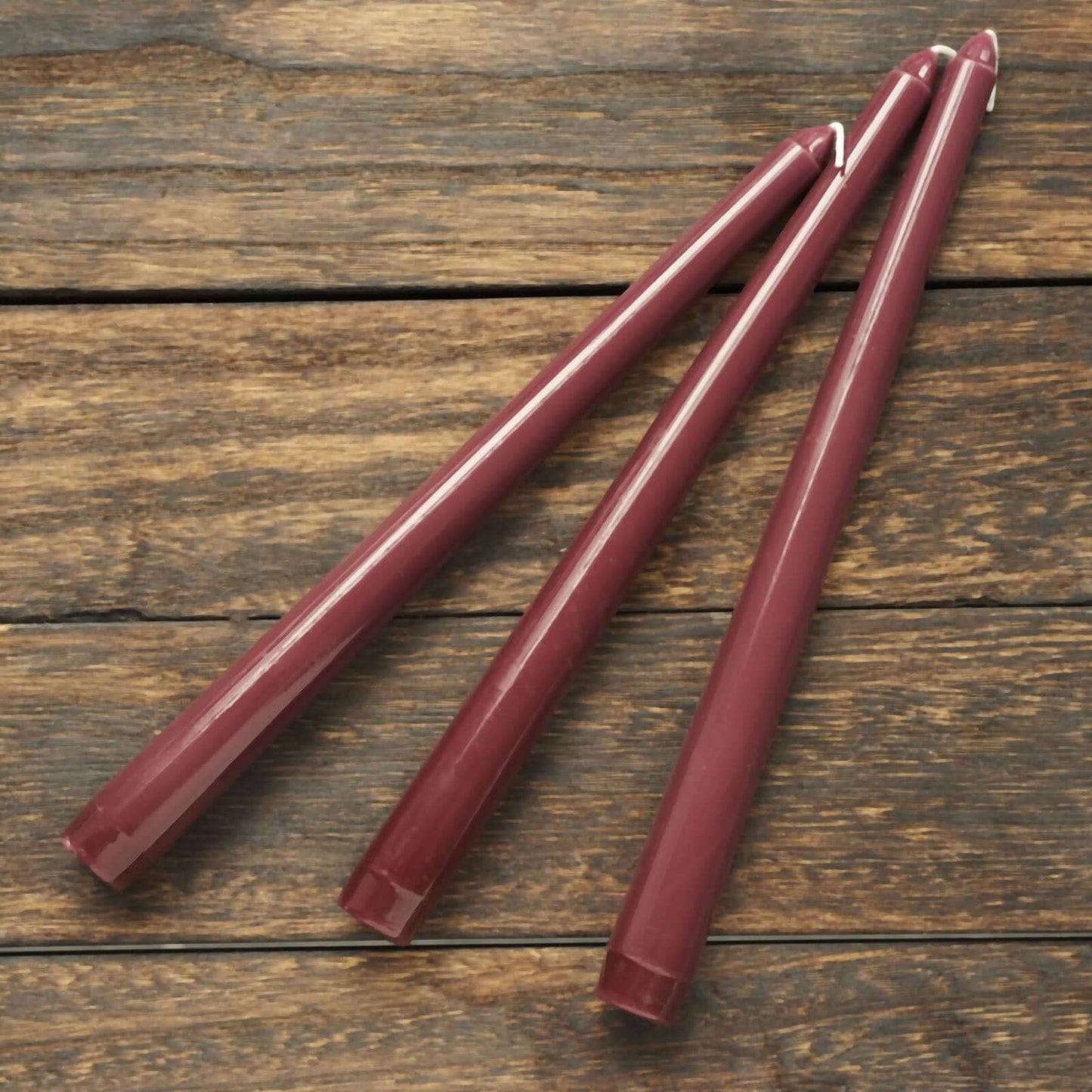 10-Pack Taper Candles Premium Wax Design Burgundy - Unscented Candles for Upscale Settings 10"