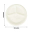 50-Pack Bagasse 10" Round Dinner Plates in White with 3-Compartments - Eco Friendly Biodegradable Sugarcane Divided Plates for Food Trucks Catering & Events