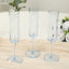 6-Pack Plastic Wine Mimosa Goblets Transparent Dusty Blue Cylindrical Shape - Reusable Champagne Flute Glasses 9.5" Tall 6oz
