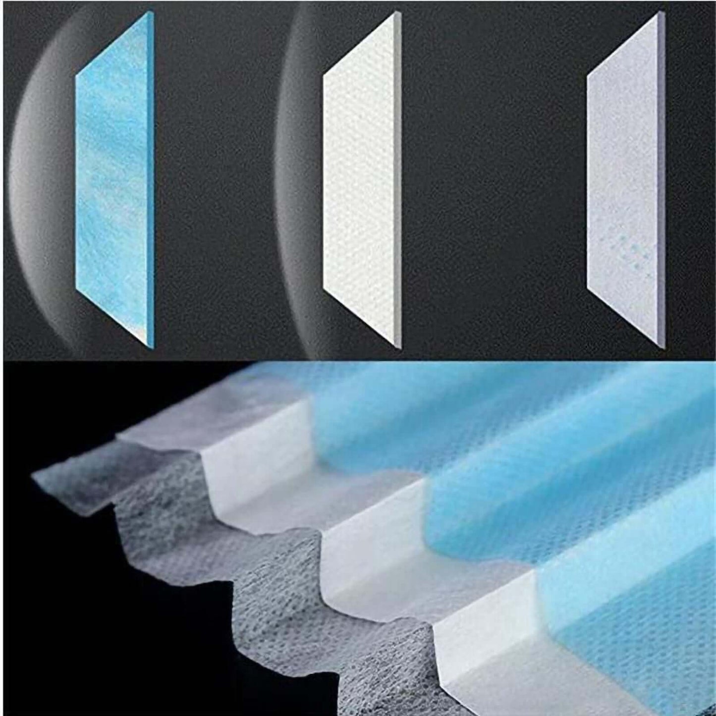 50 Pack 3 Ply Disposable Face Mask Non Woven Mask with Ear Loop