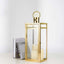 Stainless Steel Candle Lantern Vintage Top Design Gold - Outdoor Metal Patio Lantern Centerpiece 22"