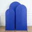 Set of 3 Matte Royal Blue Spandex Fitted Chiara Backdrop Stand Cover For Round Top Wedding Arch - 5ft, 6ft, 7ft
