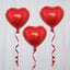 2 Pack 15" 4D Metallic Red Heart Mylar Foil Helium or Air Balloons