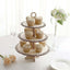 3-Tier Wooden Cupcake Stand Floral Edge Design Natural - Rustic Round Dessert Display Table Centerpiece 16"