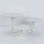 Set of 3 Wooden Pedestal Cake Stands Whitewash with Round Beaded Rim Trays - Stackable Rustic Cupcake Display 8", 10", 12"