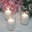 12-Pack Votive Candle Set White with Clear Glass Holders - Tealight Candles for Decor