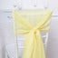 5 Pack Chiffon Chair Sashes Yellow - Soft & Lightweight Designer Chair Bows 22"x78"