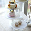 4-Tier Plastic Cake Stand with Half Moon Base White for Weddings Tea Parties & Home Gatherings 17"