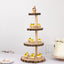 4-Tier Wooden Cupcake Tower Stand Rustic Natural Wood Slice Design - Farmhouse Style Dessert Display 29"