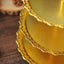 3-Tier Plastic Round Cupcake Stand 15" Metallic Gold with Lace Scalloped Edges