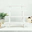 4-Tier Wooden Ladder Shelf Whitewashed Rustic Design - Cascading Stair Step Dessert Display Cupcake Holder 21"