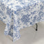 Polyester 60"x102" Rectangle Tablecloth White - Blue French Toile Pattern for Elegant Gatherings