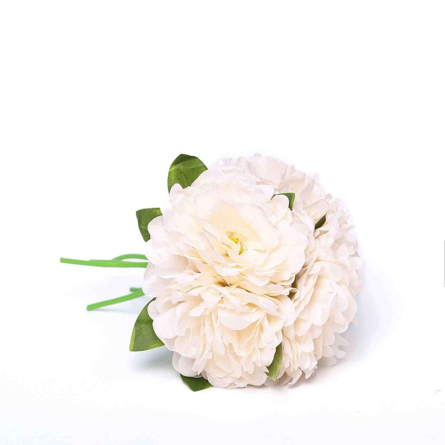 11" Blush Cream Real Touch Artificial Silk Peonies Flower Bouquet