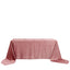 Premium Velvet 90"x156" Rectangle Tablecloth Dusty Rose - Reusable Soft & Seamless Table Cover