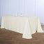 Polyester 90"x156" Rectangle Tablecloth Ivory - Rounded Corners and Seamless Table Cover