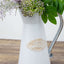 Metal Garden Water Pitcher Rustic Milk Jug Design - Shabby Chic Decorative Flower Vase 9"