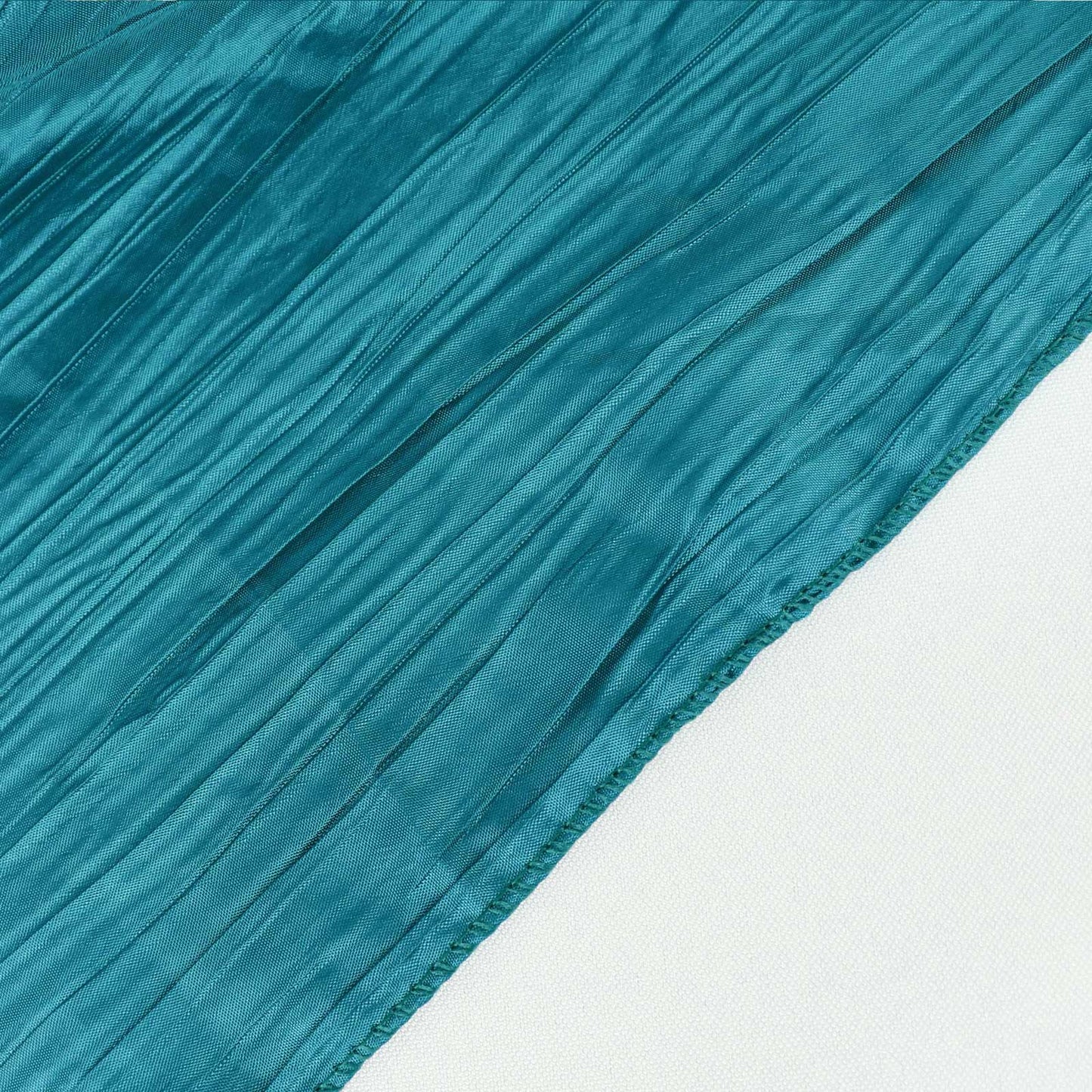 Taffeta 90"x132" Rectangle Tablecloth Teal - Seamless Accordion Crinkle Table Cover