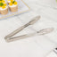10-Pack Metal Serving Tongs Silver - Stainless Steel Food Safe Kitchen Tongs with Scalloped Gripping Edge for Indoor & Outdoor Gatherings 9.5"