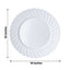 12-Pack Plastic Dinner Plates Glossy White Swirl Rim - Durable Disposable Plates for Gatherings 10"