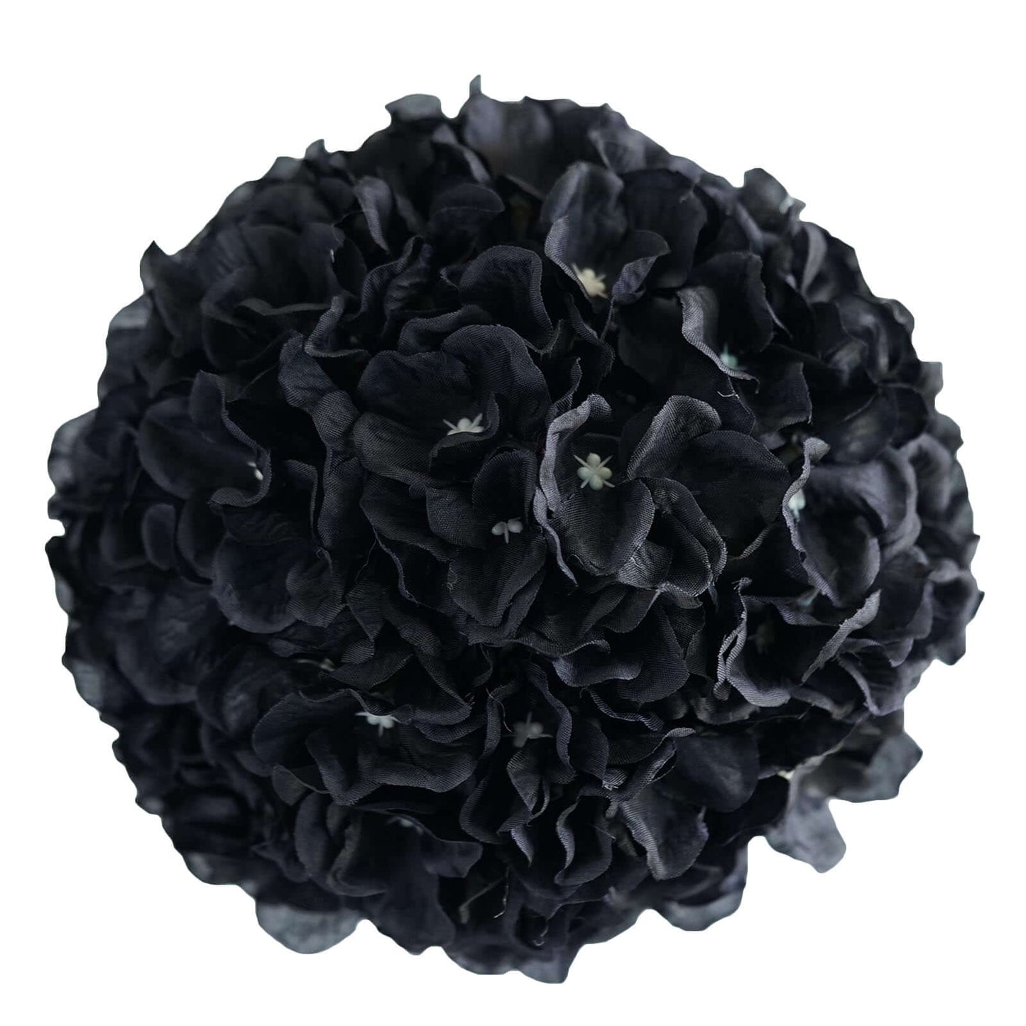4 Pack 7" Black Artificial Silk Hydrangea Kissing Flower Balls
