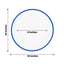10-Pack Plastic 10" Round Dinner Plates in Clear with Blue Rim - Disposable Party Plates for Classy Banquets & Special Occasions