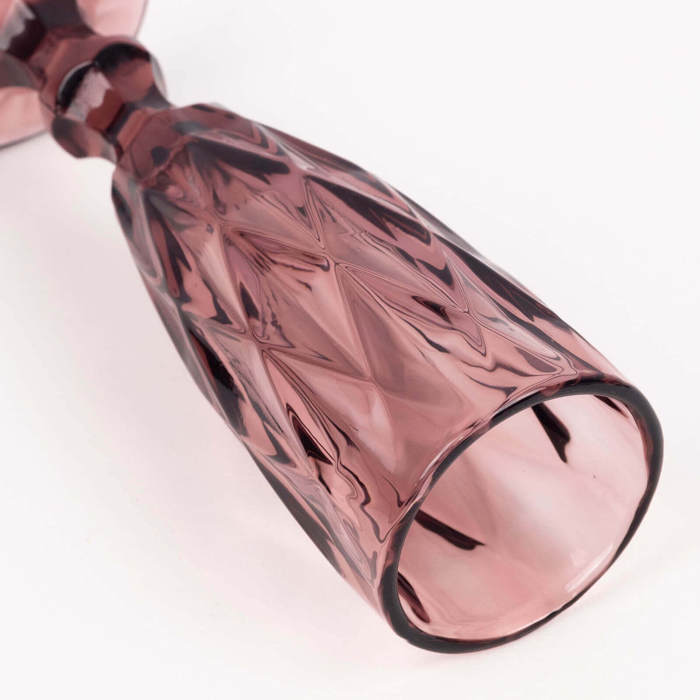 6-Pack Champagne Flute Glasses Transparent Dusty Rose Textured Crystal Cut Design - Chic Wine Goblets for Parties & Events 6oz 8"