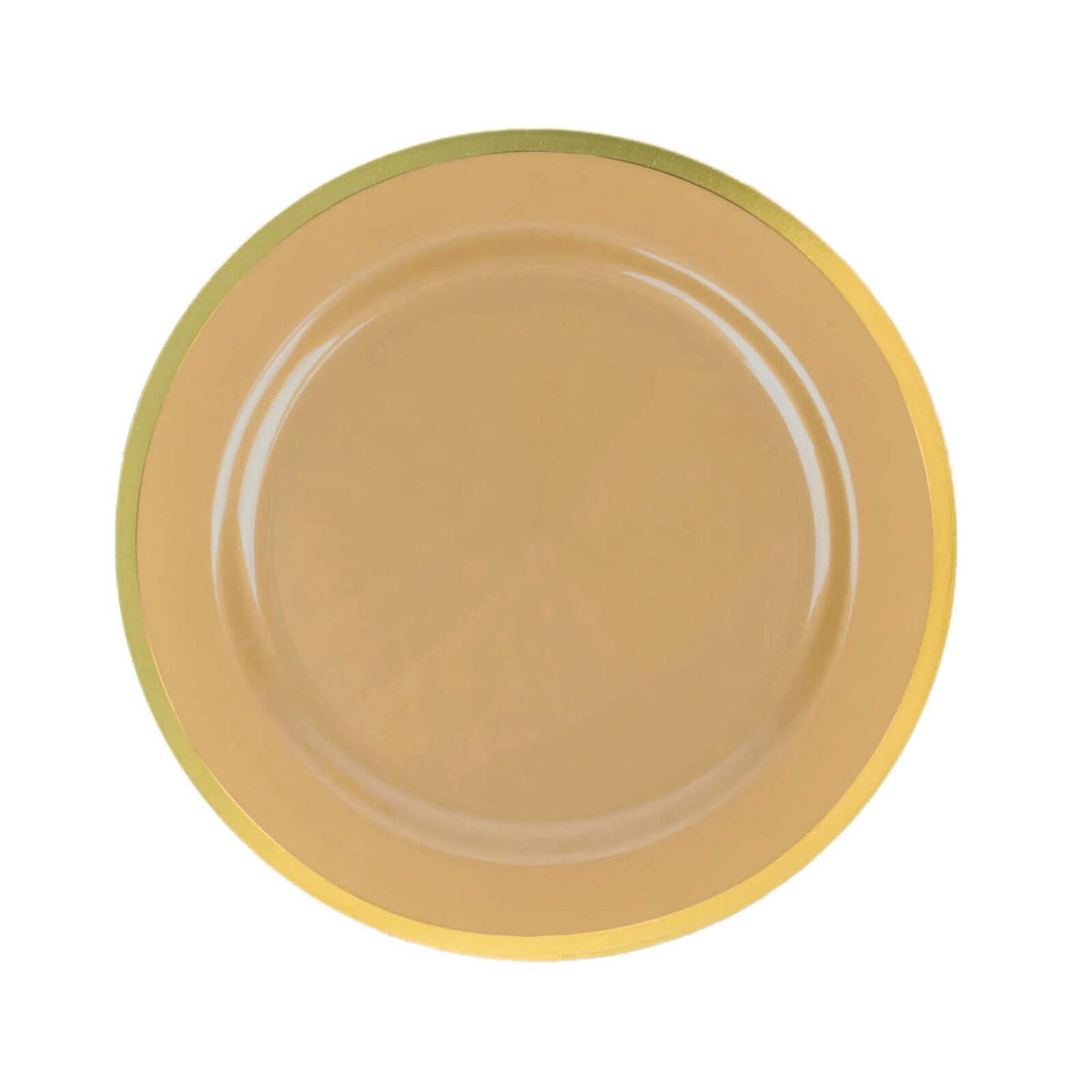 10-Pack Plastic 7" Round Appetizer Plates in Gold - Sleek Disposable Salad Plates for Banquets & Special Occasions