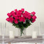 12 Bushes Fuchsia Artificial Premium Silk Flower Rose Bud Bouquets