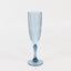 6-Pack Plastic Wedding Toast Flutes Dusty Blue Transparent Crystal Cut Style - Reusable Champagne Glasses 8oz
