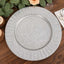 4-Pack Metal Round Charger Plates 13" in Silver with Galvanized Ruffled Rim, Contemporary Charger Tableware